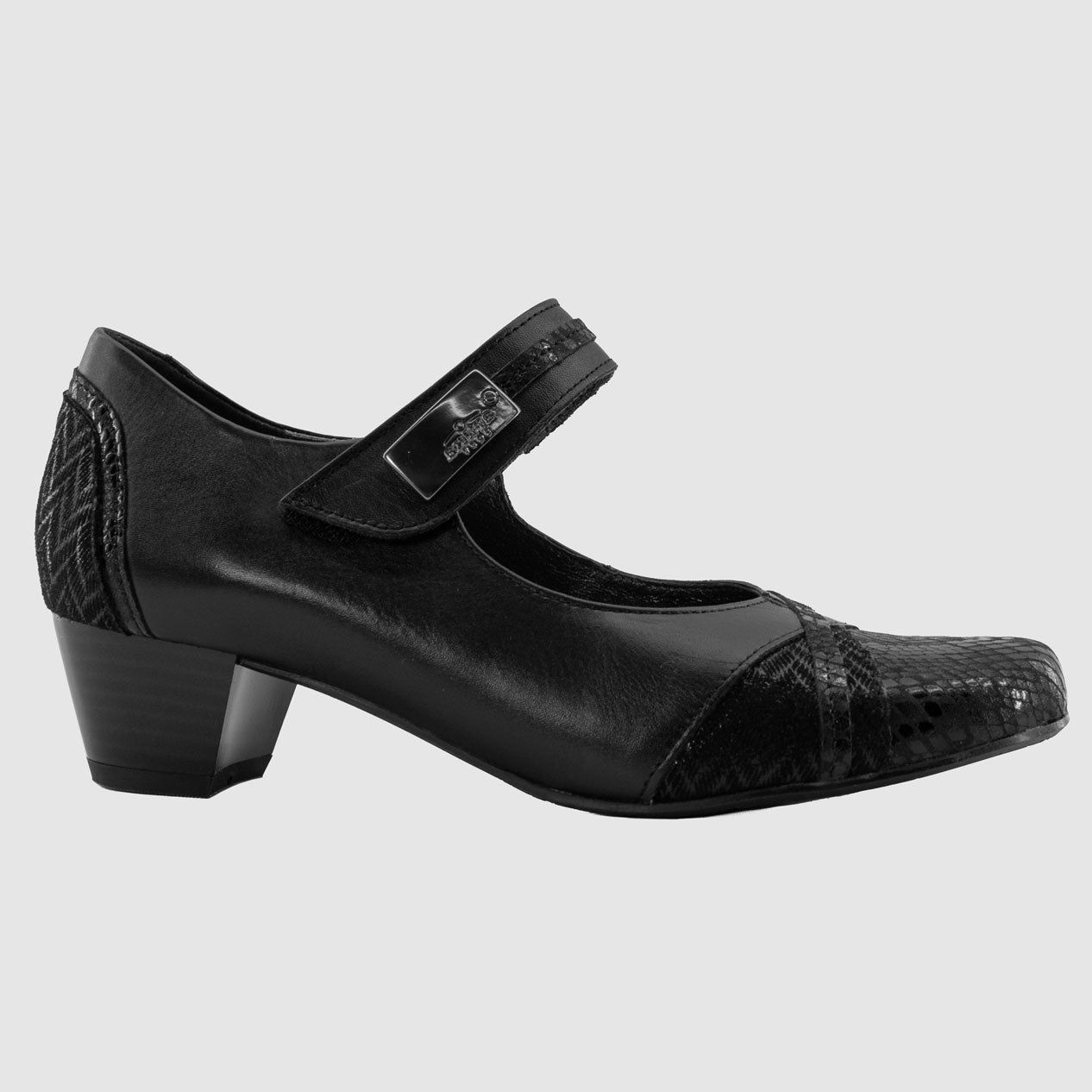 Chaussure-Femme-geollamy-perles-noir-cuir-trotteur-Side