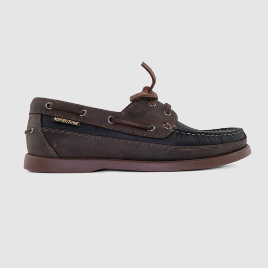 Chaussure-Homme-Mephisto-BOATING-Noir-Marron-Cuir-Gras-Sport-Side