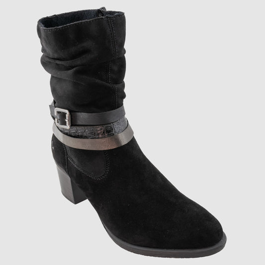 Destockage-Chaussure-Femme-rieker-gaborieau-frebuans-noir-nubuck-botte